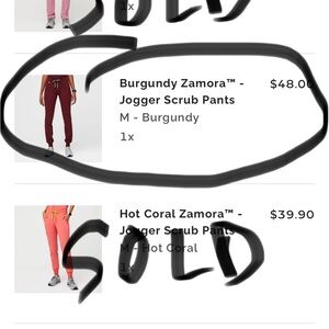 FIGS Burgundy Jogger Scrub Set